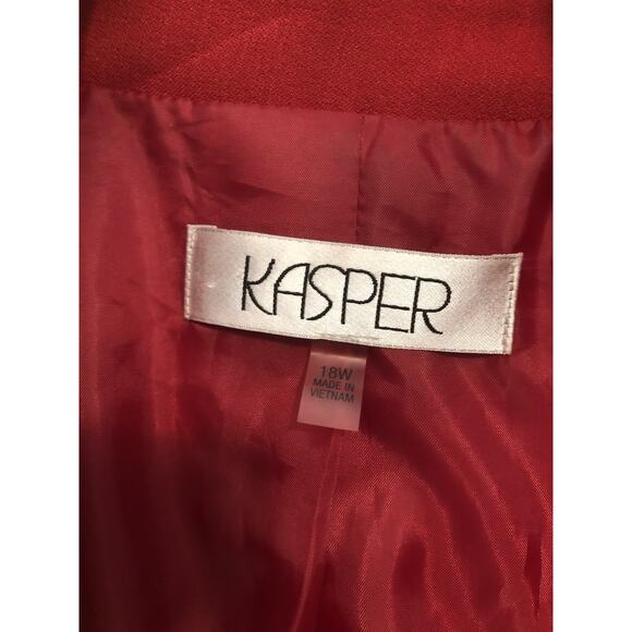 Kasper Womens Plus Jacket Size 18W One Button Executive Career Clueless Preppy - Picture 7 of 10